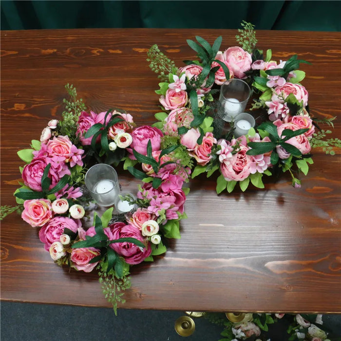 Artificial Wreath Door Threshold Flower DIY Wedding Home Living Room Party Pendant Wall Decor Christmas Garland Gift Rose Peony