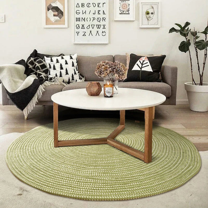 Circle Area Rug for Kid's Bedroom Thicken Hand Woven Round Rug Soft Cozy Non-slip Washable Carpet Durable Absorbent  Living Room