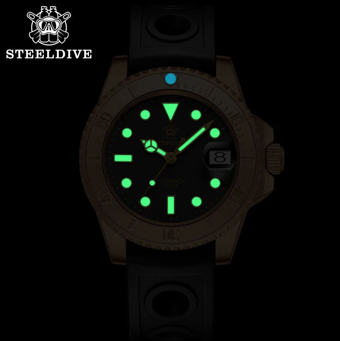 SD1953S New Arrival 2020 Steeldive Brand Bronze Dive Watch BGW9 Blue Lume 20ATM Mens Automatic Diving Watch NH35