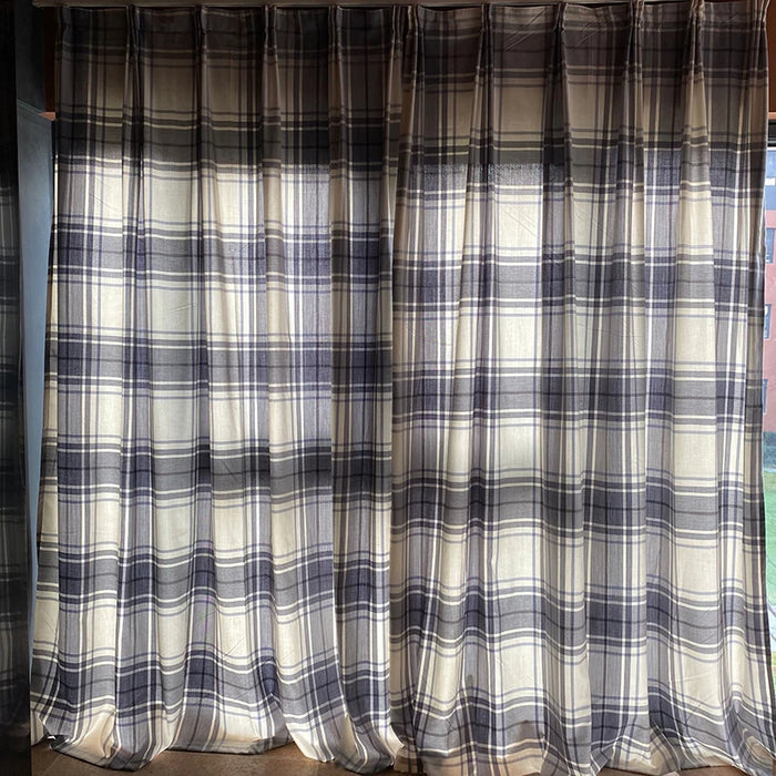 High Grade Lattice Thick Blackout Curtains for Living Room  Kitchen Bedroom Cortains Drapes Classic Stripe Plaid Window Drapes