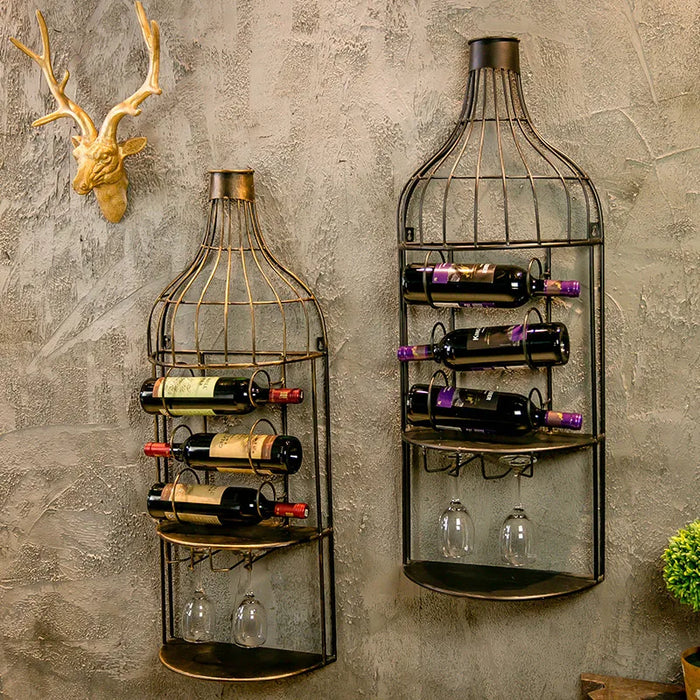 Cy Retro Industrial Style Bar Decoration Iron Wine Rack Creative Wine Cabinet Wine Glass Holder Upside down