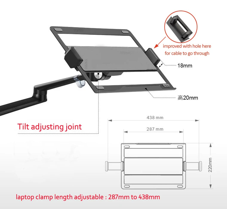 OL-3L aluminum rotate Multimedia 32" LCD dual monitor desktop stand + 17"Laptop mount Stand Table Full Motion dual monitor arm