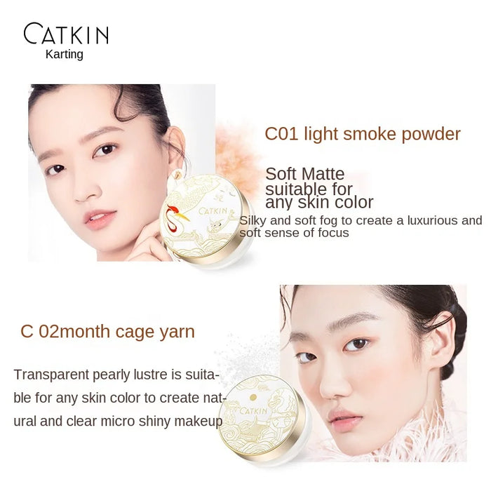 TT Catkin Floating Dream Purple Snow Ginseng Flying Cream Powder Face Powder Finishing Powder Long Lasting OilControl Waterproof