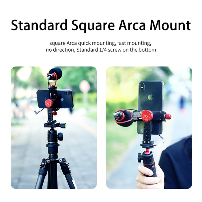 Ulanzi ST-14 Iron Man III Vertical Shooting Metal Smartphone Mount Holder Cold Shoe Tripod Mount for LED Light Mic Vlog Mount