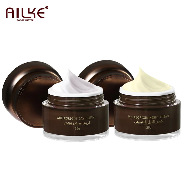 AILKE Brightening Face Care Cream Set, With Kojic Acid, Fast Clean Skin, Skin Glow Day Night Facial Cream, For Women and Men