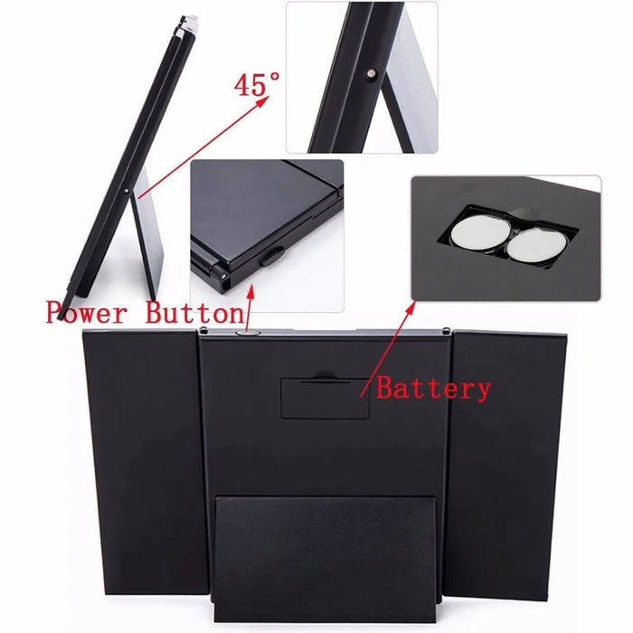 Fold LED Makeup Mirror with Light Vanity Lights Portable Makeup Pocket Mirrors Vanity Folding Led Mirror Lamp  Hollywood Mirror