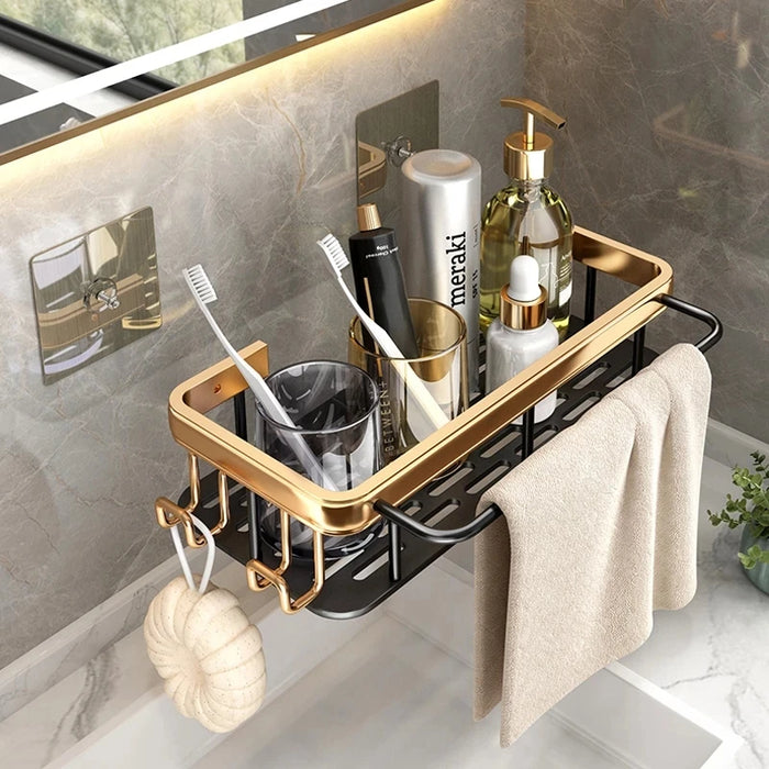 2pcs Punch-Free Bathroom Shelf Organizer Rack Shower Storage Shelf Shelves Kitchen Toilet Storage for Bathroom Accessories Set