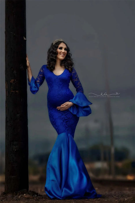 Elegence Lace Maternity Dresses For Photo Shoot Props Sexy Pregnancy Dress For Photography Long Pregnant Women Maxi Gown Clothes