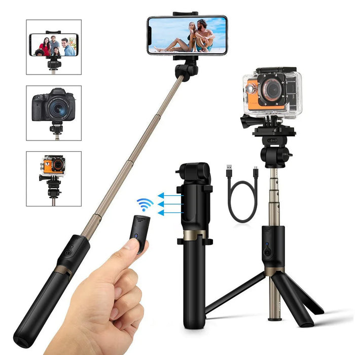 Selfie Stick Bluetooth, Extendable   with Wireless Remote and Tripod Stand