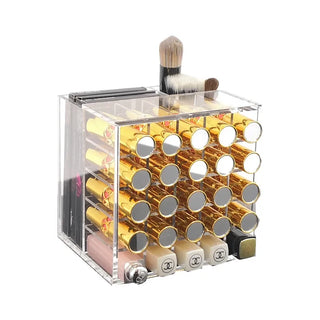 zq  Transparent Acrylic Lipstick Storage Box Lipstick Cosmetic Desktop Storage Rack Dresser Brush