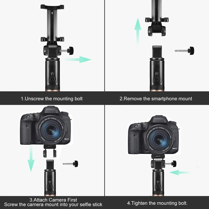 Selfie Stick Bluetooth, Extendable   with Wireless Remote and Tripod Stand