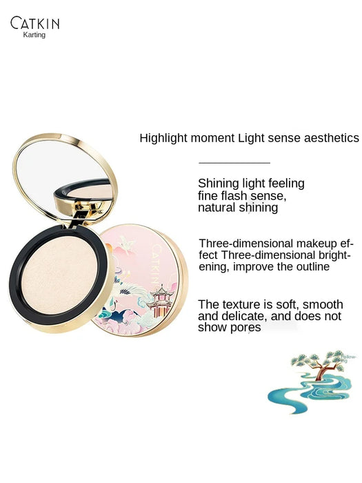 TT Catkin Spring River and Moon Night Highlight Bronzing Powder Plate Brightening Skin Color Nose Shadow Shadow Side ShadowFairy