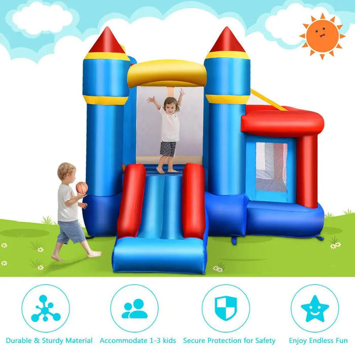 Inflatable Bounce House Castle Slide Bouncer Kids Basketball Hoop Without Blower