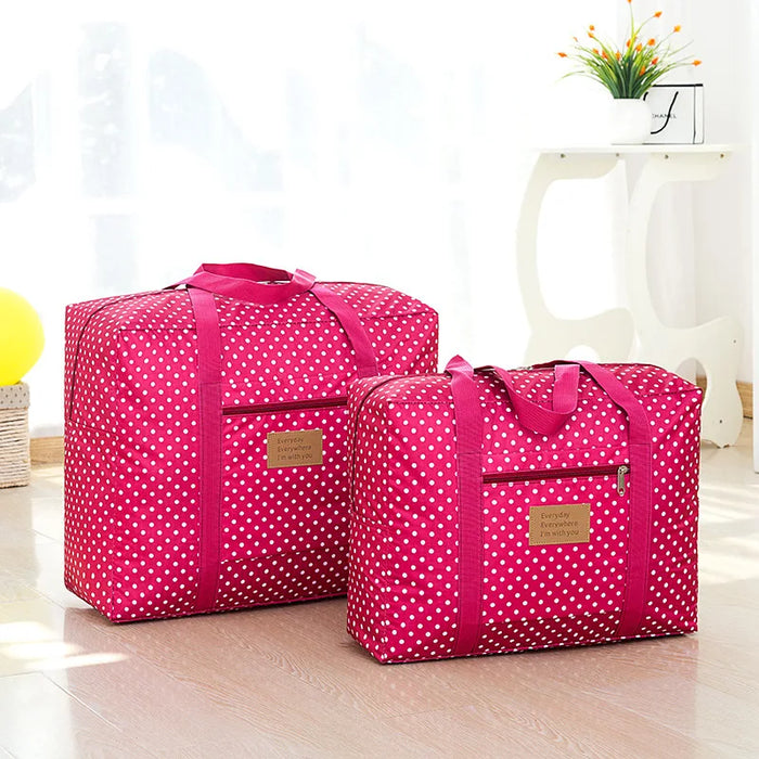 Striped Pattern Travel Luggage Bag Clothes Storage Organizer Bag Zipper Large Capacity Quilt Finishing Bag Closet Organizer Box