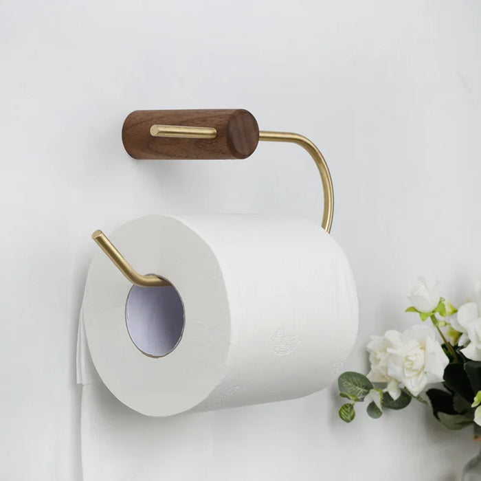 Bathroom Toilet Paper Holder, Wall Mount Tissue Roll Hanger, Bathroom Accessories, Wall Paper, Porta Papel Higienico Wood Copper