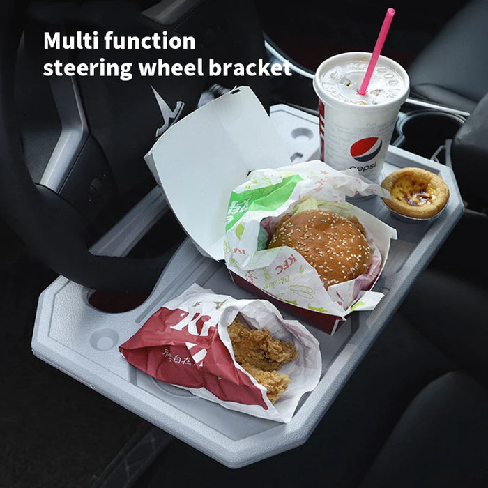 Car Steering Wheel Desk Multifunctional Portable Car Travel Table Coffee Holder Laptop Computer Rack and Food Steering Wheel