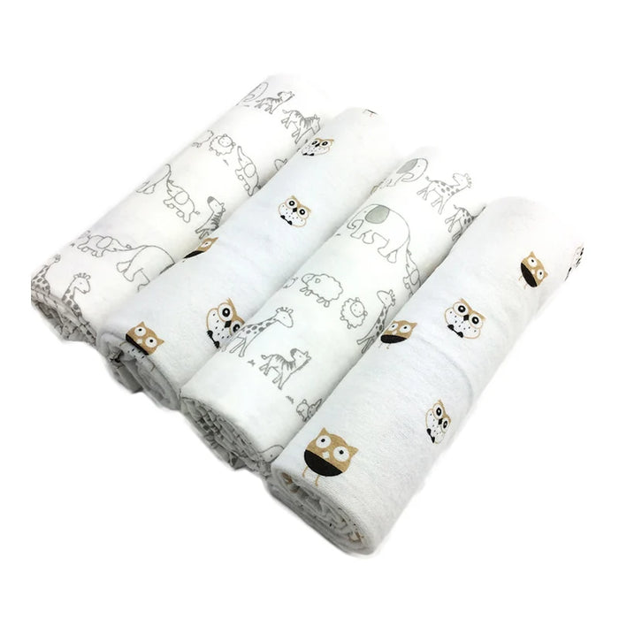 4Pcs/Pack 100% cotton supersoft flannel receiving baby blanket swaddle baby bedsheet 76*76CM baby blankets newborn