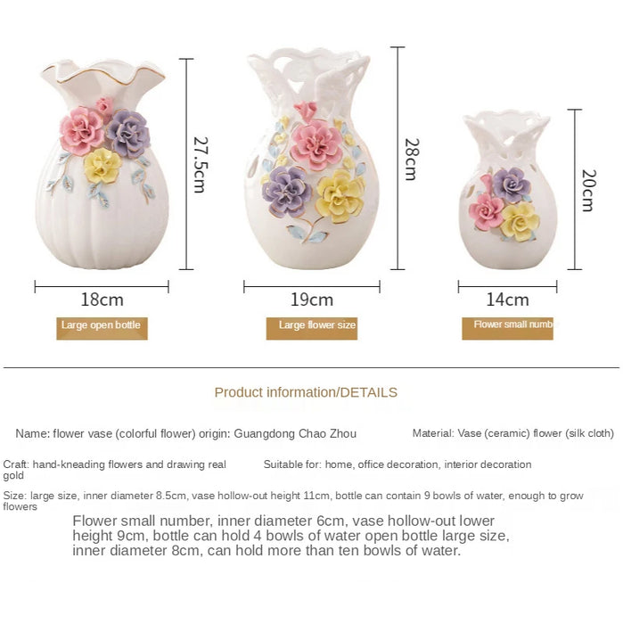 CX Jingdezhen Ceramic Vase Decoration Living Room Decorative Flower Arrangement Dried Porcelain