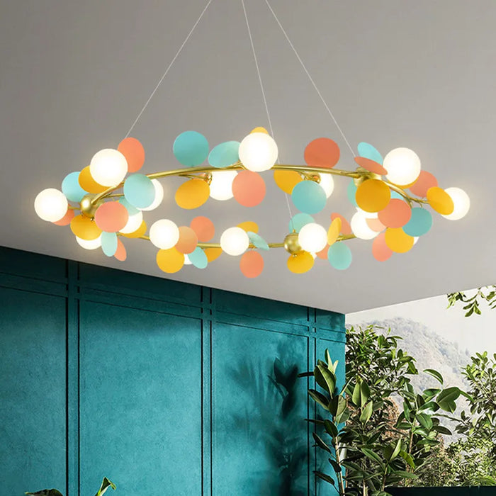 Nordic style art multicolor wreath living room led chandelier creative atmosphere diningroom master bedroom bar hanging lamps