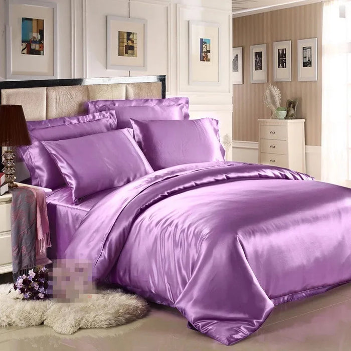 11 Pieces Set Sheet Duvet Cover 19 mm 100% Mulberry Silk Seamless King Queen Gray Pink Blue Colors Customize