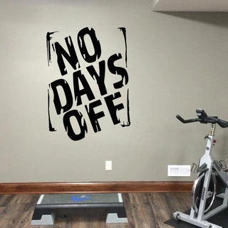 Modern No Days Off Quote Wall Sticker Gym Workout Training Motivational Inspirational Quote Wall Decal Exercise Fitness Vinyl