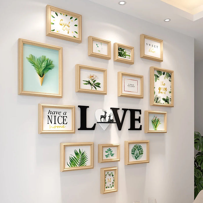 TTPhoto Frame Creative Wall Hanging Personalized Picture Frame Punch-Free Living Room and Dining Room Walls Decoration Combo Box