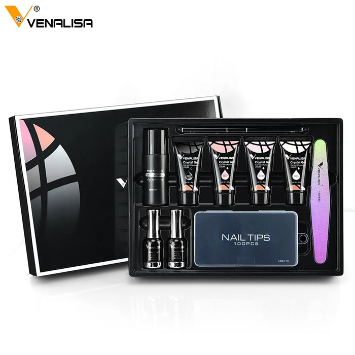 Venalisa 30g Crystal Gel Poly Nail Gel Kit Nail Art Clear Color Enalmel Varnish Nail Extension Gel Acrylic Nail Polish UV Gel