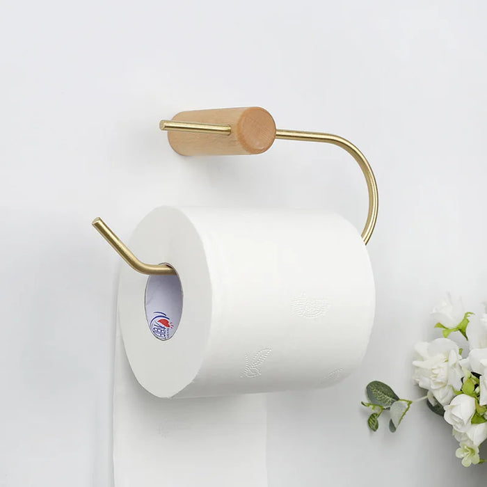 Bathroom Toilet Paper Holder, Wall Mount Tissue Roll Hanger, Bathroom Accessories, Wall Paper, Porta Papel Higienico Wood Copper