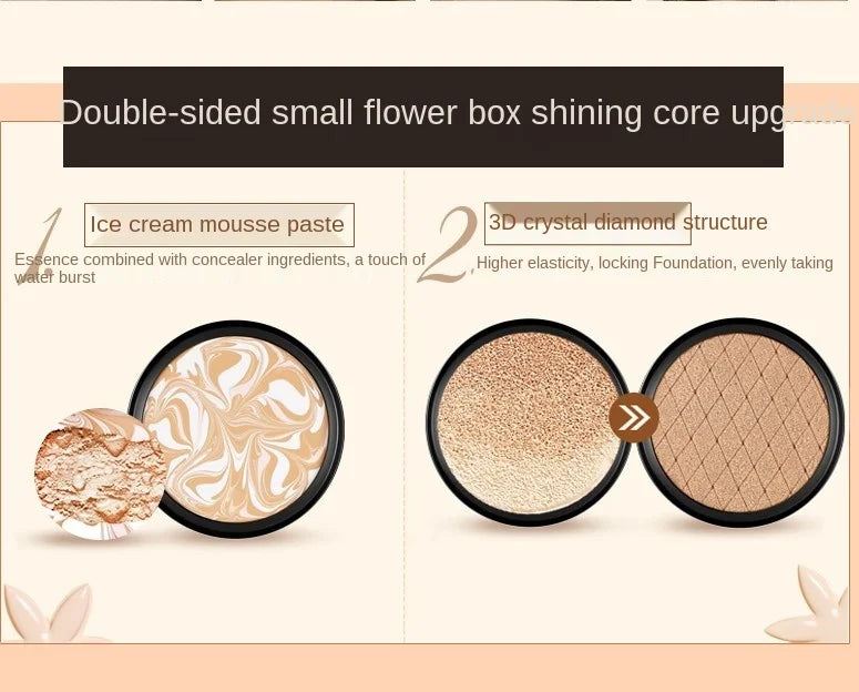 TT Zhenyan Flawless Double Plate Cushion Foundation Double Layer Air Cushion BB Cream-to-Powder Foundation Foundation Authentic