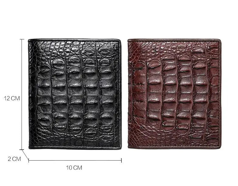 100% real genuine crocodile back skin short men wallet bank card holder case with genuine cow lining  allgator leather purse