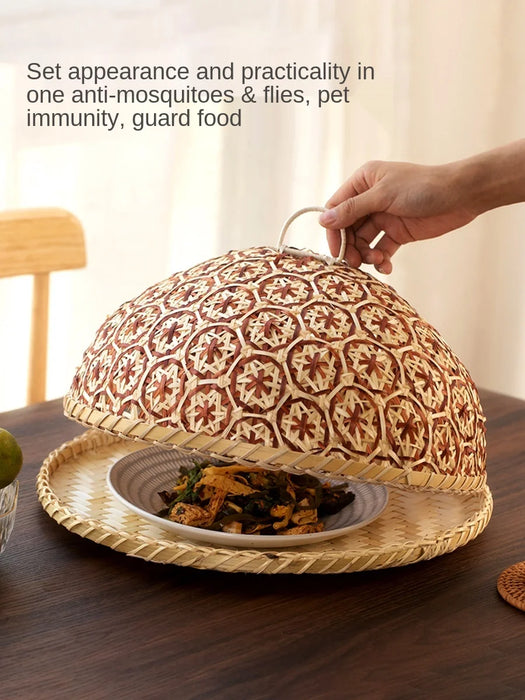 zq Handmade Bamboo Dining-Table Cover Vegetable Cover Food Food Cover Vegetable Cover Mosquito-Proof Leftovers Umbrella Cover