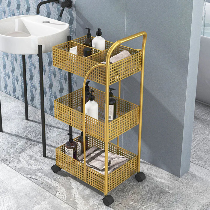 CX Nordic Movable Shelves Floor Multi-Layer Storage Rack Trolley with Wheels