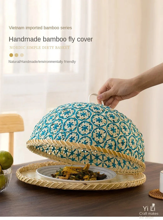 zq Handmade Bamboo Dining-Table Cover Vegetable Cover Food Food Cover Vegetable Cover Mosquito-Proof Leftovers Umbrella Cover