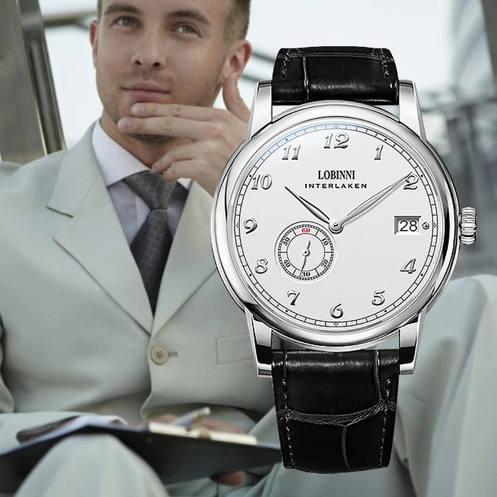 Lobinni Hangzhou 5000A Micro-Rotor Movement Men Automatic Watches Menchical Male Ultra-Thin Mens Wristwatch Business 1888