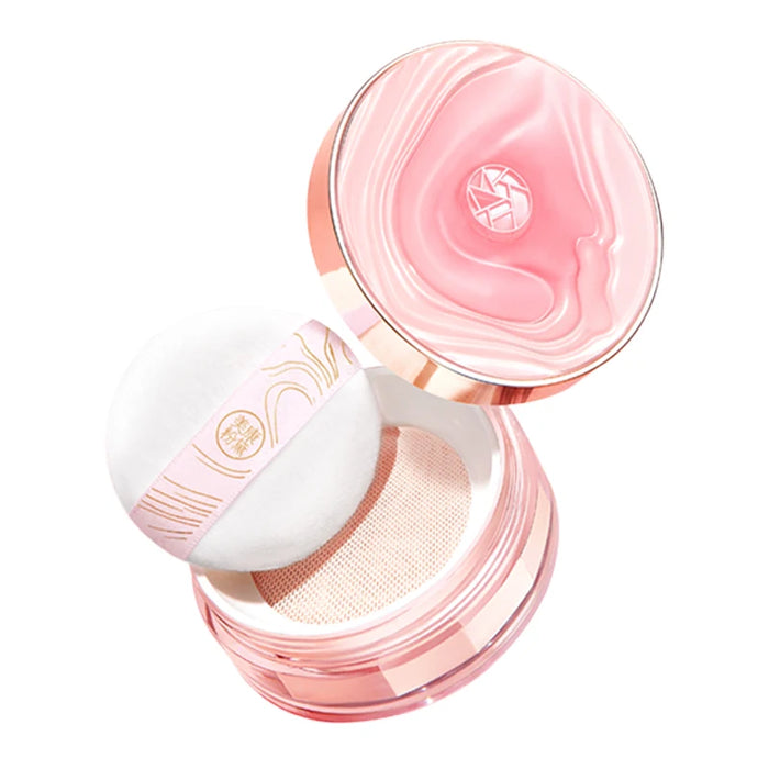 zqWilderness Rose Face Powder Finishing Powder Women's Long Lasting Oil Control Waterproof Sweat-Proof Not Easy to Makeup Powder