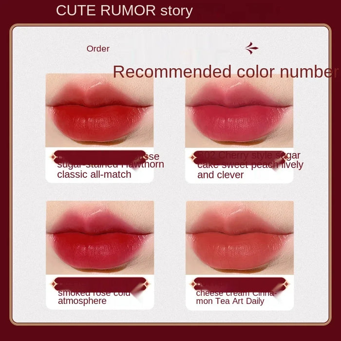 TT Black Rabbit Cute Story Qijing Tea Party Velvet Lip Lacquer Lipstick Matte Soft Mist Color Moisturizing