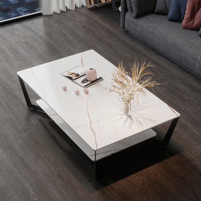 Cy Coffee Table Modern Minimalist Living Room Sofa Side Table Household Marble Stone Plate Small Apartment Table