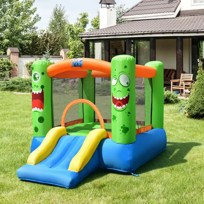 Inflatable Castle Bounce House Jumper Kids Playhouse with Slider and 480W Blower