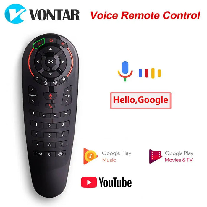 Google Voice Remote Control Gyro Sensing IR Learning Mini 2.4G Wireless Air Mouse Keyboard For Android 11.0 10.0 9.0 TV BOX