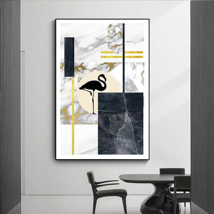 Abstract Style Black Crane Mural Painting Abstract Animal Wall Art Posters and Prints Cuadros Home Design Decoration Pictures