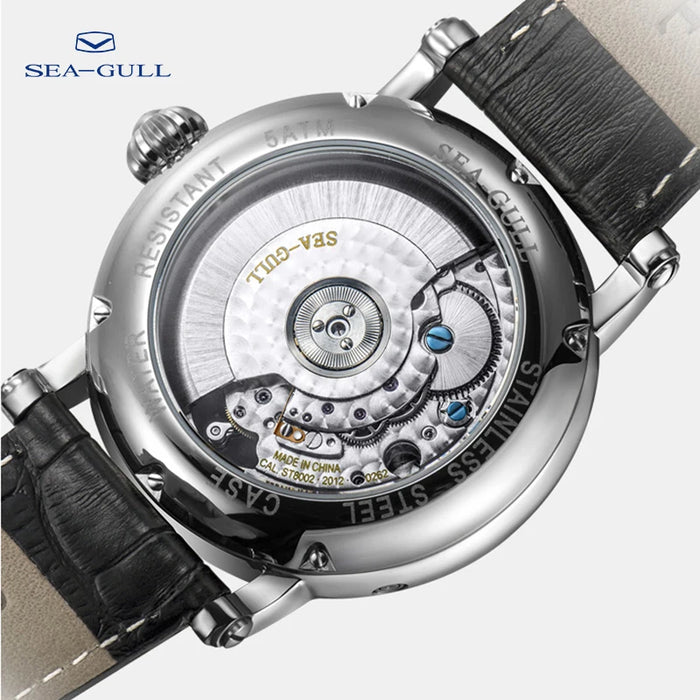 Seagull Automatic Tourbillon Mechanical Watch Luxury Brand Men's Business Alligator Leather Watch Hollow Tourbillon Watch 6018