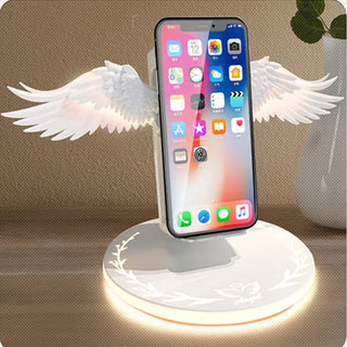 Cy Pink Angel Wings Wireless Charger Universal Magic Array Base Vertical