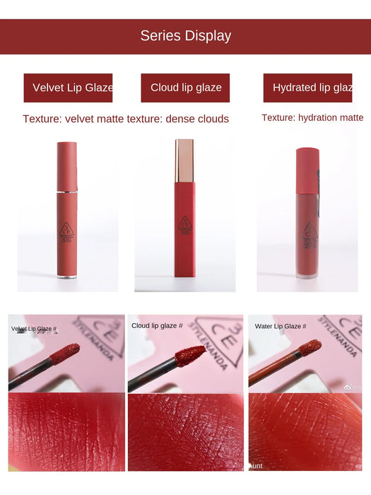 TT Lip Lacquer Lipstick Cloud Velvet Matte Rust Red Tomato Red Niche Brand New Water Mist