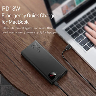 Baseus 22.5W Power Bank 20000mAh Portable Fast Charging Powerbank Type C PD Qucik Charge External Battery Charger For iPhone 15