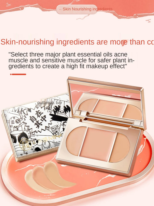 zq Three Colors Concealer Cover Face Spots Acne Dark Circles Acne Marks Concealer Plate