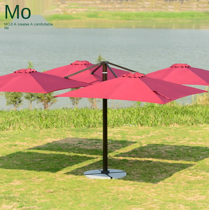 TT Large Outdoor Sunshade Leisure Business High-End Club Four-Head Roman Umbrella Villa Resort Patio Umbrella