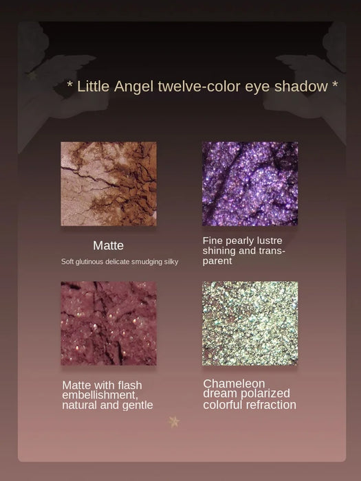 CyFlower Knows Little Angel Eye Shadow Shimmer Matte Partial Color Chameleon Sticky Soft Glutinous Color Rendering Free Shipping