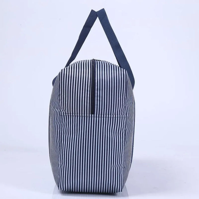 Striped Pattern Travel Luggage Bag Clothes Storage Organizer Bag Zipper Large Capacity Quilt Finishing Bag Closet Organizer Box