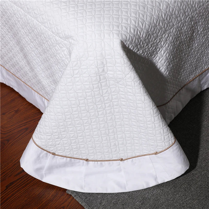 Rosa Multiflora Bedding Sets Embroidery White Pure Cotton Fabric Bedspread Bed Sheets Pillowcase Duvet Cover Cushion Cover