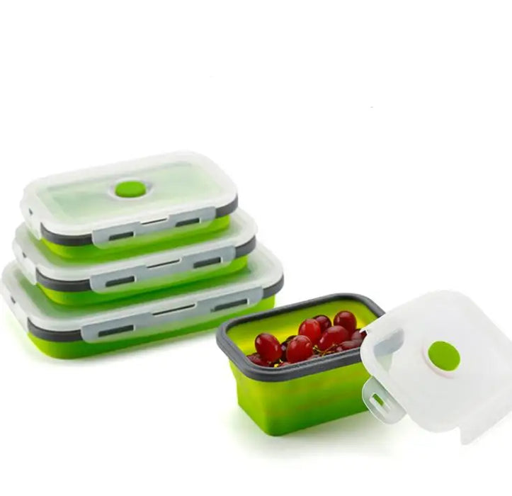 20set 4Pcs/set Silicone Folding Bento Box Collapsible Portable Lunch Box for Food Dinnerware Food Container Bowl SN3861